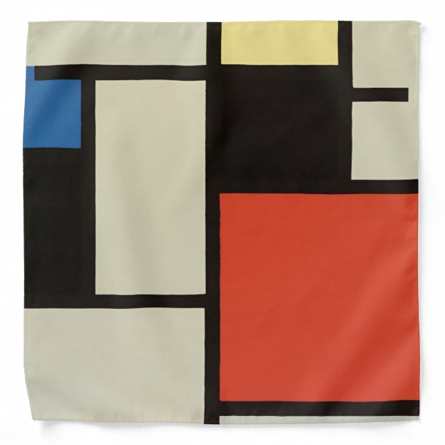 Mondrian Composition Modern Abstract Painting Art Bandana (Front)