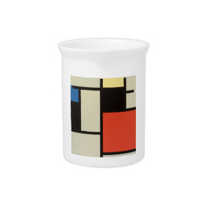 Mondrian Composition Modern Abstract Painting Art Beverage Pitcher