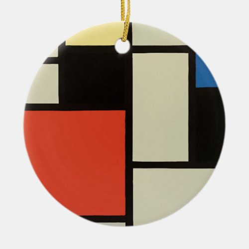 Mondrian Composition Modern Abstract Painting Art Ceramic Ornament