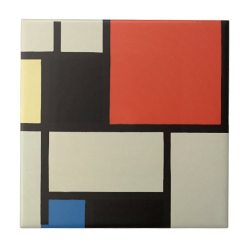 Mondrian Composition Modern Abstract Painting Art Ceramic Tile