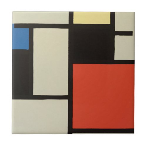 Mondrian Composition Modern Abstract Painting Art Ceramic Tile