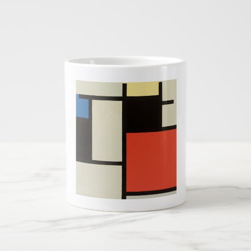 Mondrian Composition Modern Abstract Painting Art Giant Coffee Mug