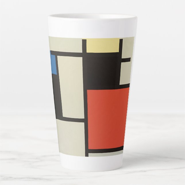 Mondrian Composition Modern Abstract Painting Art Latte Mug (Front)