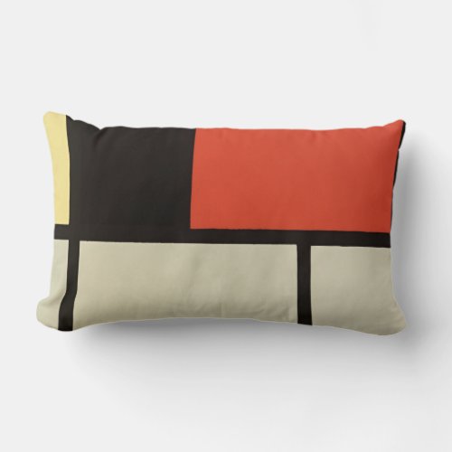 Mondrian Composition Modern Abstract Painting Art Lumbar Pillow