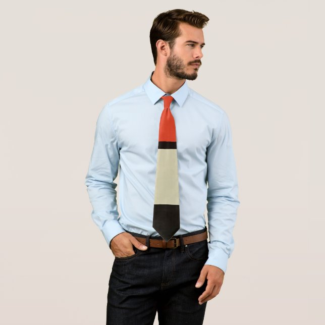 Mondrian Composition Modern Abstract Painting Art Neck Tie (In Situ)