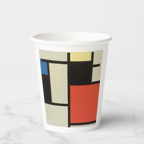 Mondrian Composition Modern Abstract Painting Art Paper Cups