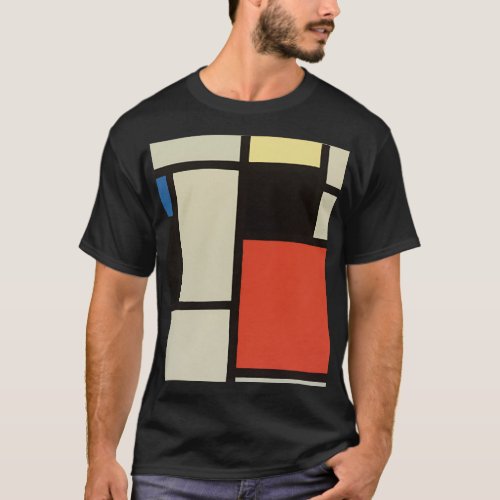Mondrian Composition Modern Abstract Painting Art T_Shirt
