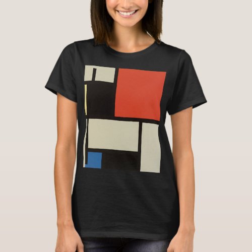 Mondrian Composition Modern Abstract Painting Art T_Shirt