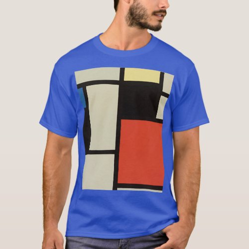 Mondrian Composition Modern Abstract Painting Art T_Shirt