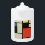 Mondrian Composition Modern Abstract Painting Art Teapot<br><div class="desc">Contemporary Abstract Art Master Piet Mondrian's Abstract Squares & Shapes Painting - Modern Painters and Artists</div>
