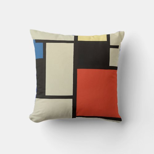 Mondrian Composition Modern Abstract Painting Art Throw Pillow