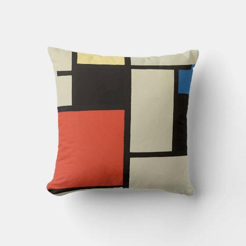 Mondrian Composition Modern Abstract Painting Art Throw Pillow
