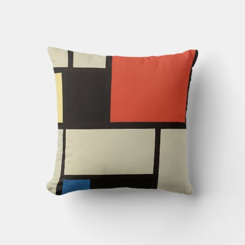 Mondrian Composition Modern Abstract Painting Art Throw Pillow