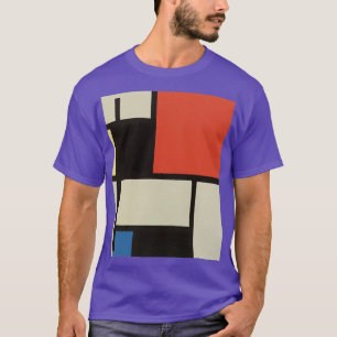 Mondrian Composition Modern Abstract Purple T-Shirt