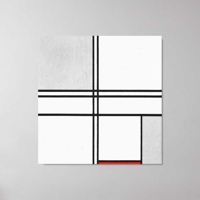 MONDRIAN - COMPOSITION No. 1 GRAY-RED - 1935 -  Canvas Print (Front)