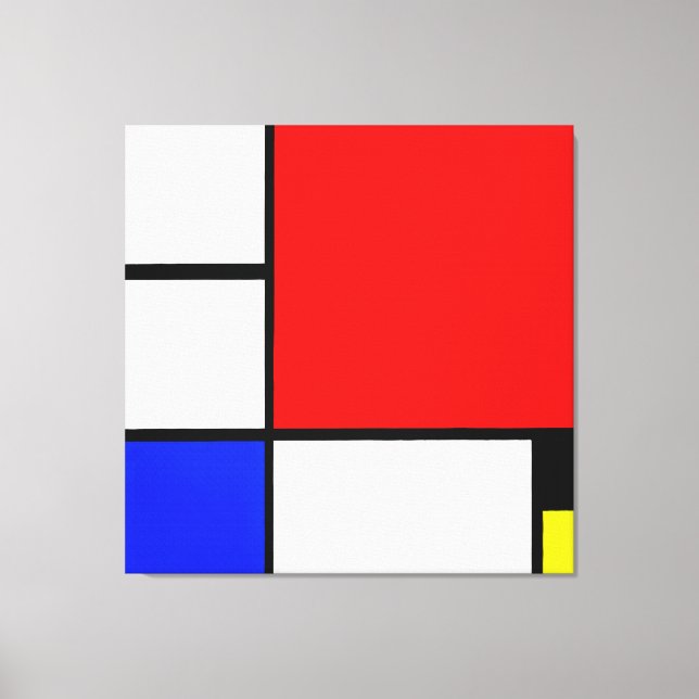 MONDRIAN - COMPOSITION No. II with RED BLUE YELLOW Canvas Print (Front)