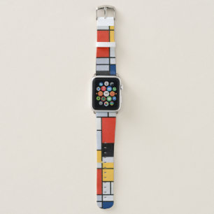 Mondrian Composition Red Yellow Blue Black Apple Watch Band