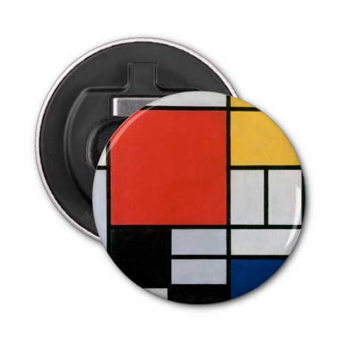 Mondrian Composition Red Yellow Blue Black  Bottle Opener