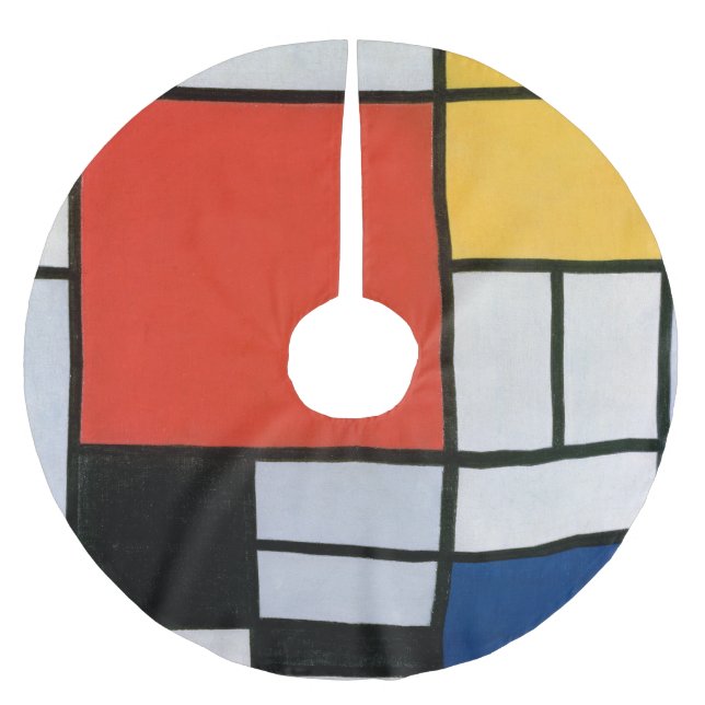 Mondrian Composition Red Yellow Blue Black  Brushed Polyester Tree Skirt (Front)