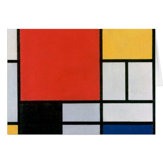 Mondrian Composition Red Yellow Blue Black Cards (Front Horizontal)