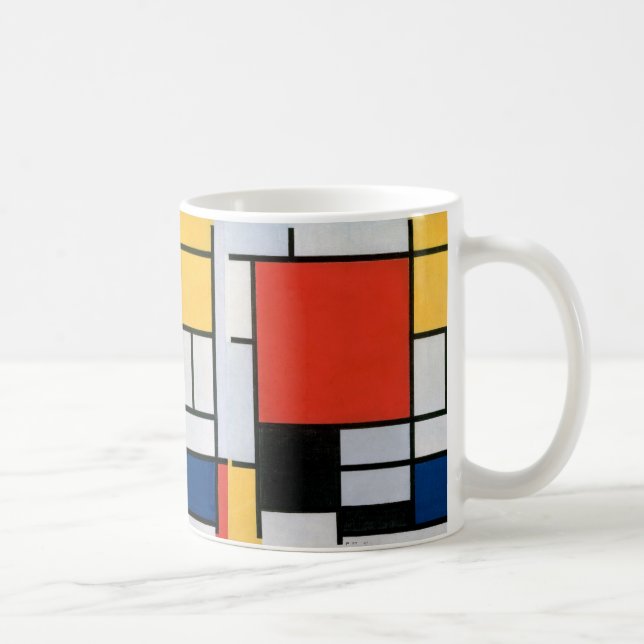 Mondrian Composition Red Yellow Blue Black  Coffee Mug (Right)