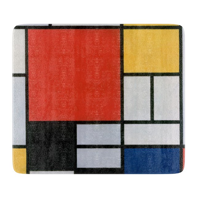 Mondrian Composition Red Yellow Blue Black  Cutting Board (Front)