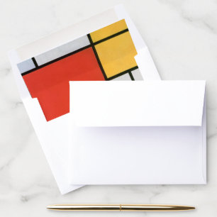 Mondrian Composition Red Yellow Blue Black Envelope Liner