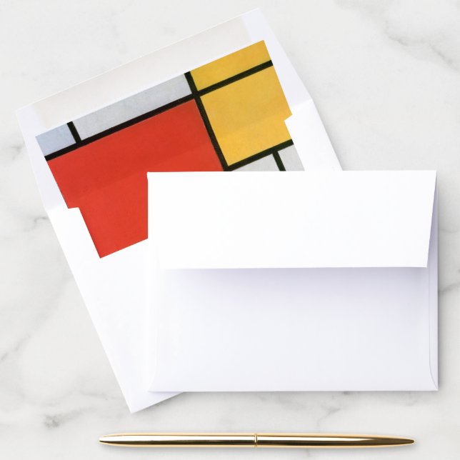 Mondrian Composition Red Yellow Blue Black  Envelope Liner (Desk)