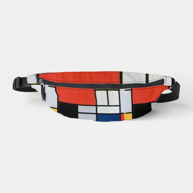 Mondrian Composition Red Yellow Blue Black  Fanny Pack (Front)