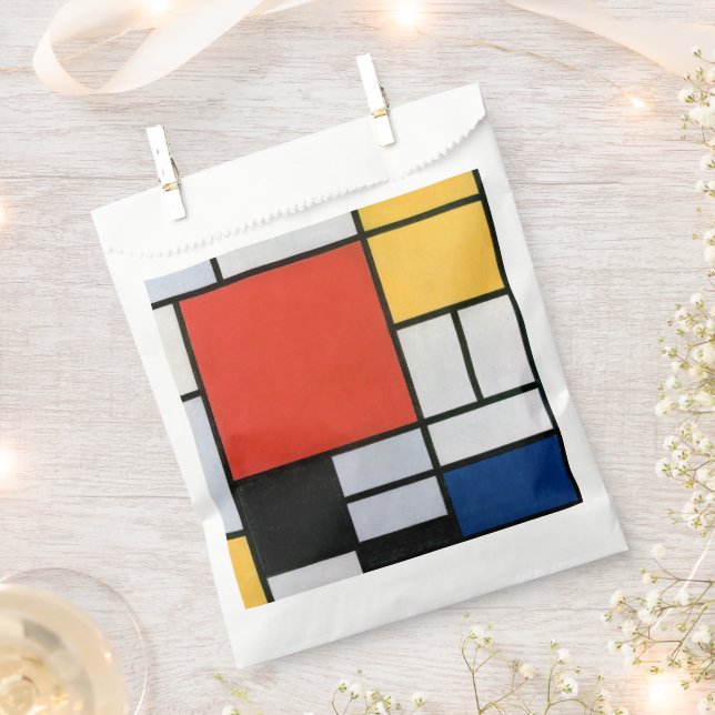 Mondrian Composition Red Yellow Blue Black  Favor Bag (Clipped)