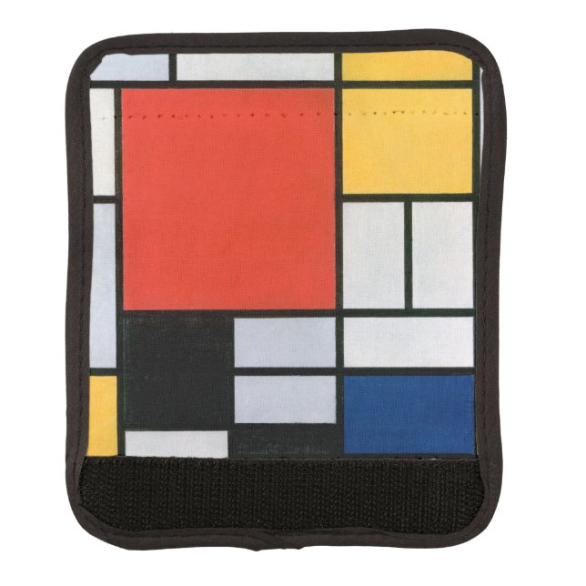 Mondrian Composition Red Yellow Blue Black  Luggage Handle Wrap (Front)