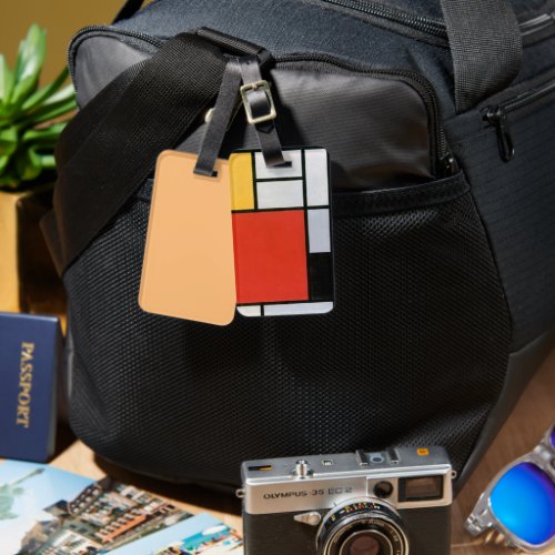 Mondrian Composition Red Yellow Blue Black  Luggage Tag