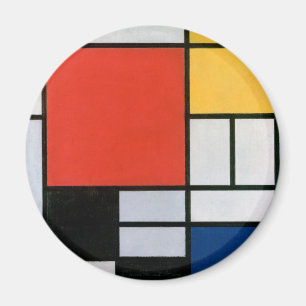 Mondrian Composition Red Yellow Blue Black Magnet