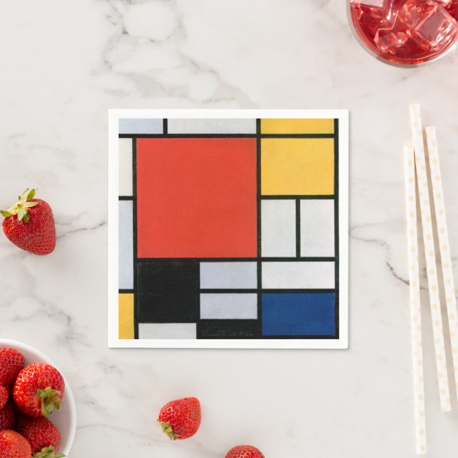 Mondrian Composition Red Yellow Blue Black  Napkins (Insitu)