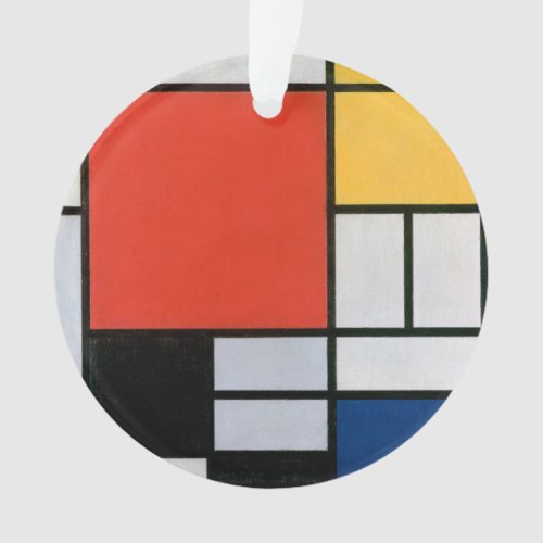 Mondrian Composition Red Yellow Blue Black  Ornament