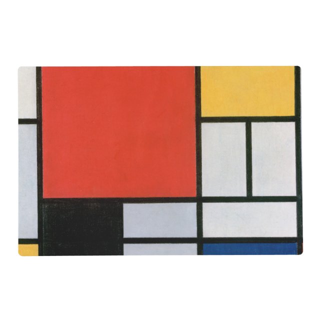 Mondrian Composition Red Yellow Blue Black  Placemat (Front)