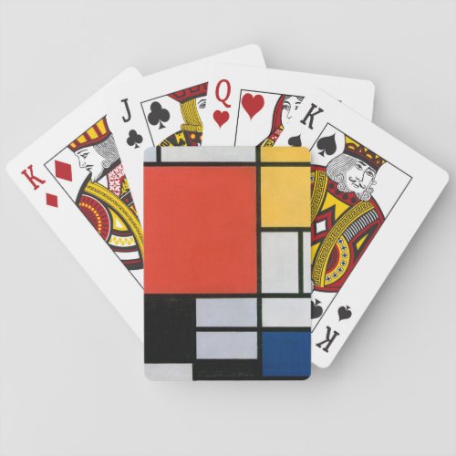 Mondrian Composition Red Yellow Blue Black  Playing Cards
