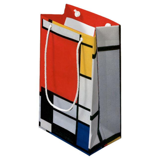 Mondrian Composition Red Yellow Blue Black  Small Gift Bag (Front Angled)