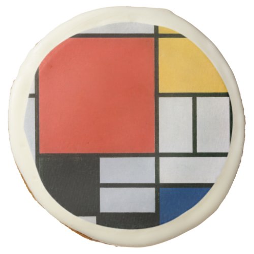 Mondrian Composition Red Yellow Blue Black  Sugar Cookie