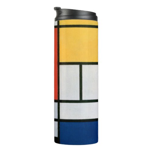 Mondrian Composition Red Yellow Blue Black  Thermal Tumbler