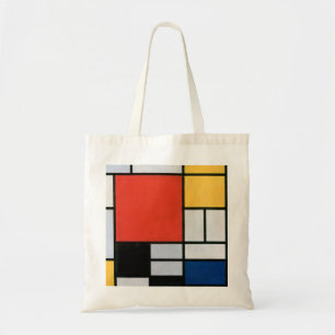 Mondrian Composition Red Yellow Blue Black Tote Bag