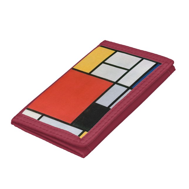 Mondrian Composition Red Yellow Blue Black  Trifold Wallet (Bottom)