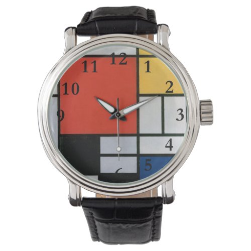 Mondrian Composition Red Yellow Blue Black  Watch