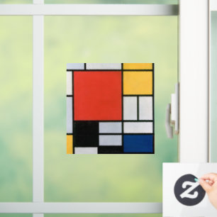 Mondrian Composition Red Yellow Blue Black Window Cling