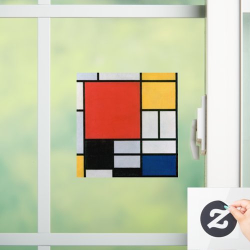 Mondrian Composition Red Yellow Blue Black  Window Cling