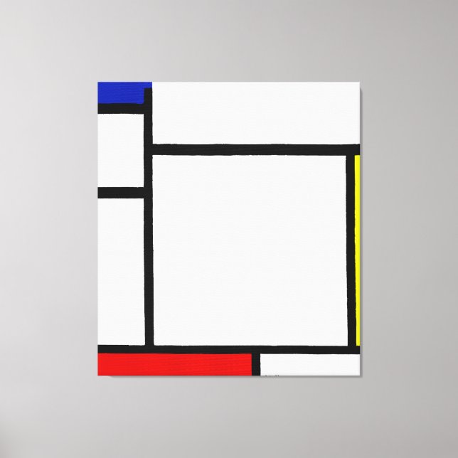 MONDRIAN - COMPOSITION WITH BLUE, YELLOW and RED   Canvas Print (Front)