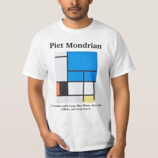 Mondrian Composition with Large Blue Plane