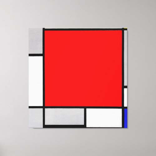 MONDRIAN _ COMPOSITION WITH LARGE RED PLANE 1922  CANVAS PRINT