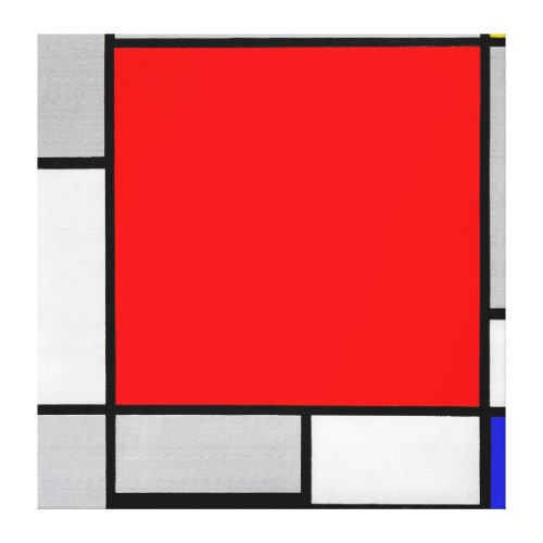 MONDRIAN _ COMPOSITION WITH LARGE RED PLANE 1922  CANVAS PRINT