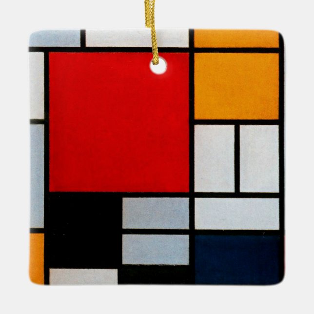 Mondrian - Composition with large red plane Ceramic Ornament (Front)